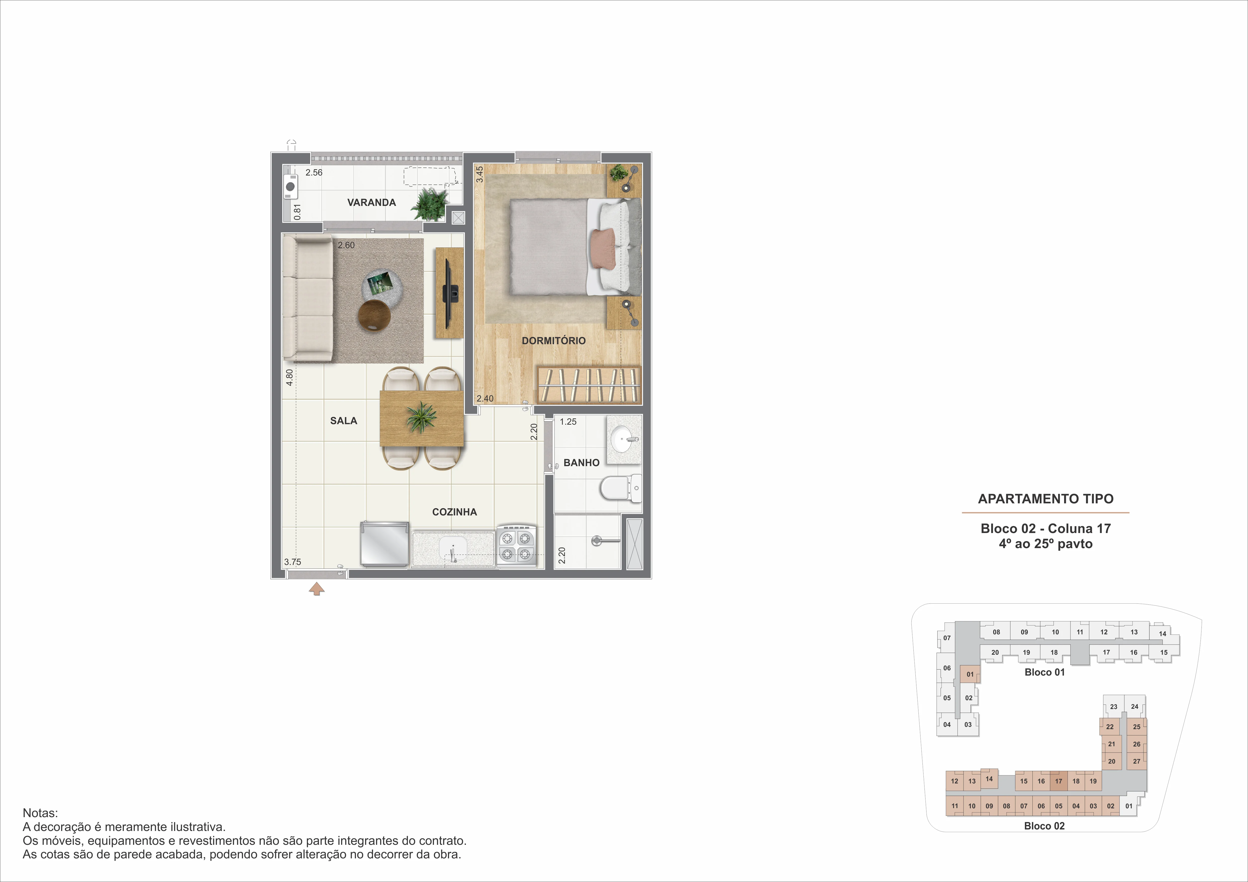 Planta 1 Quarto — Caminhos da Guanabara
